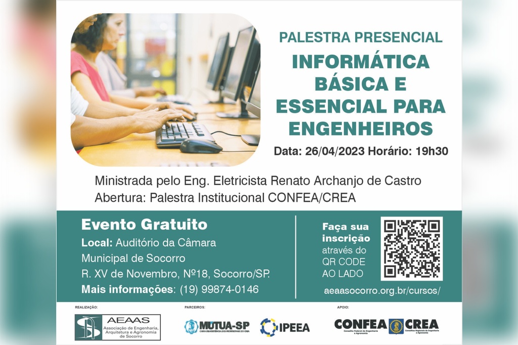 Palestra Presencial “INFORMÁTICA BÁSICA E ESSENCIAL PARA ENGENHEIROS”