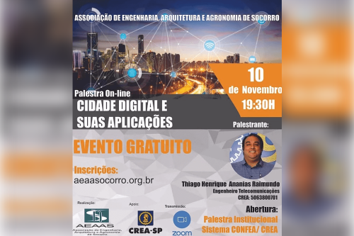Palestra “Cidade Digital e suas Aplicações 10/11/2020
