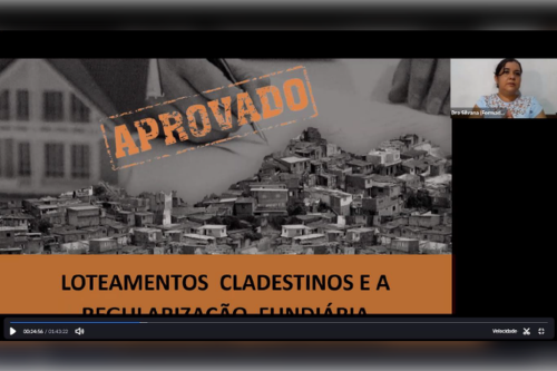 Palestra “Loteamentos Clandestinos e a Regularização Fundiária” 15/09/2022
