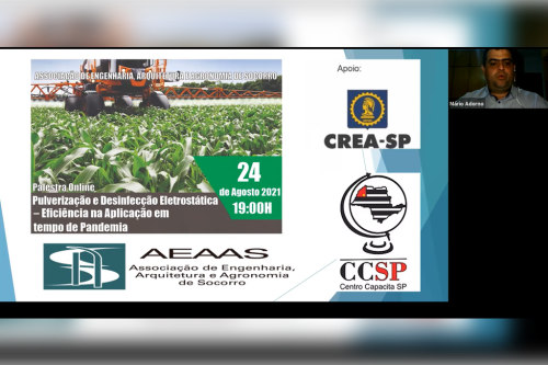 Palestra “Pulverização e Desinfecção Eletrostática – Eficiência na Aplicação em tempo de Pandemia” 24/08/2021