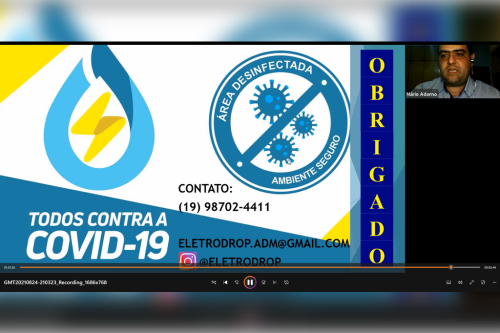 Palestra “Pulverização e Desinfecção Eletrostática – Eficiência na Aplicação em tempo de Pandemia” 24/08/2021