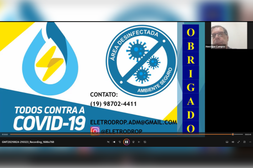 Palestra “Pulverização e Desinfecção Eletrostática – Eficiência na Aplicação em tempo de Pandemia” 24/08/2021